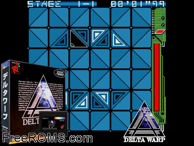 Delta Warp Jap NeoGeo Pocket game showing 3D box cover and gameplay screenshot